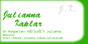 julianna kaplar business card